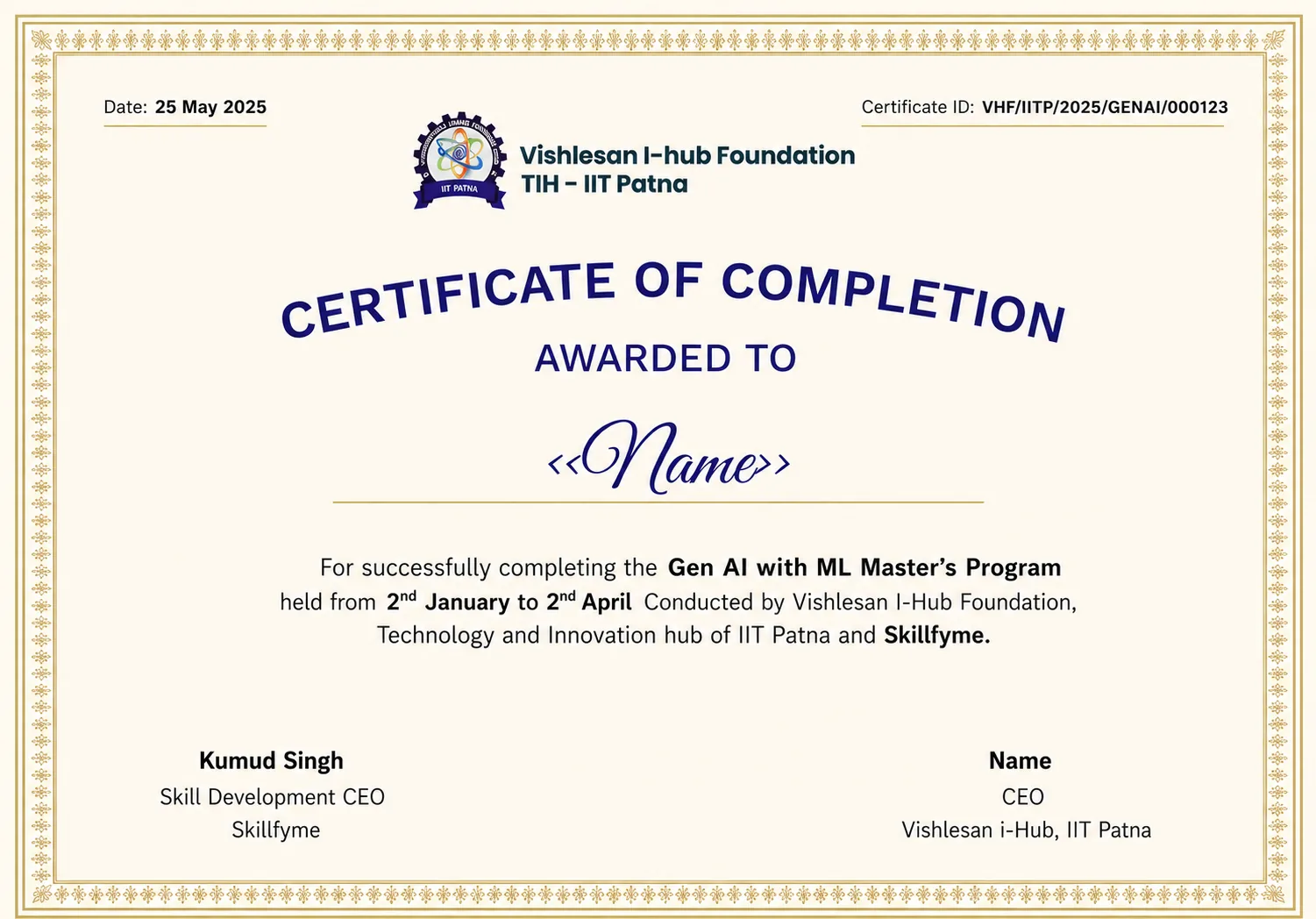 GenAI With ML Masters Certification