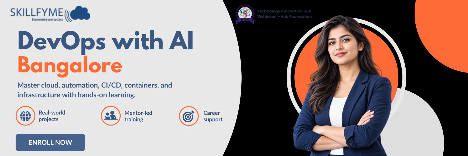 Skillfyme DevOps Job-Ready Program for learners in Bangalore — real-world projects, mentor-led training and career support, certified with Vishlesan i-Hub, IIT Patna